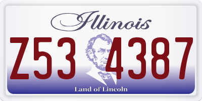 IL license plate Z534387