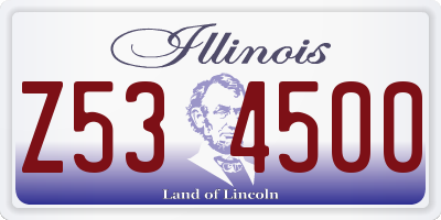 IL license plate Z534500