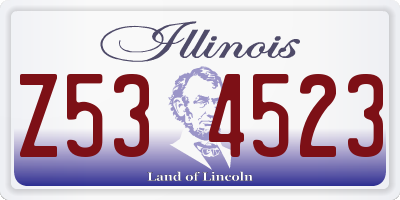 IL license plate Z534523