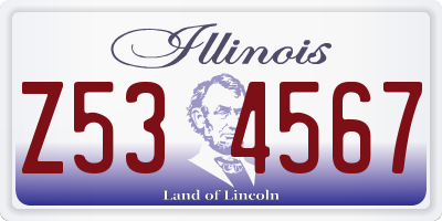 IL license plate Z534567