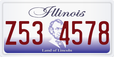 IL license plate Z534578
