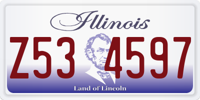 IL license plate Z534597