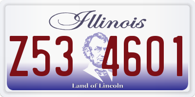 IL license plate Z534601