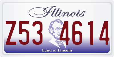IL license plate Z534614