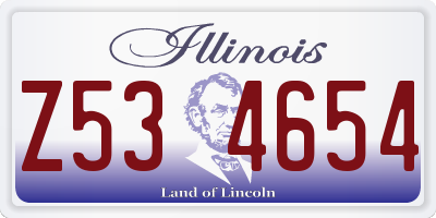 IL license plate Z534654
