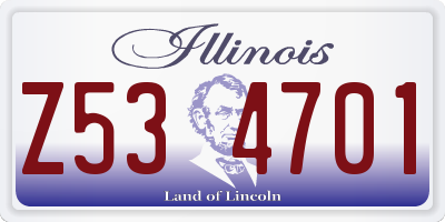 IL license plate Z534701