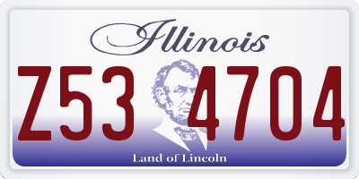 IL license plate Z534704