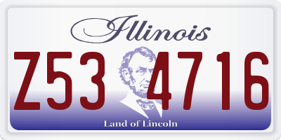 IL license plate Z534716