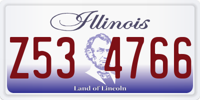 IL license plate Z534766