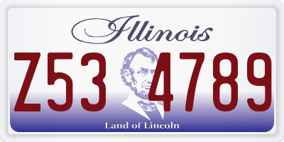 IL license plate Z534789