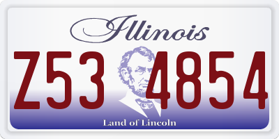 IL license plate Z534854