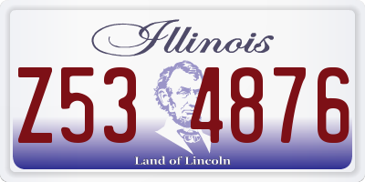 IL license plate Z534876