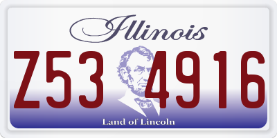 IL license plate Z534916