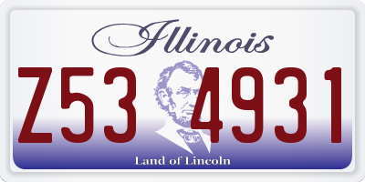 IL license plate Z534931