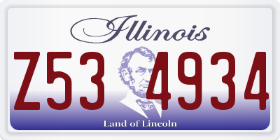 IL license plate Z534934