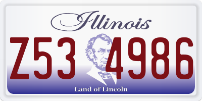 IL license plate Z534986