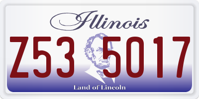 IL license plate Z535017