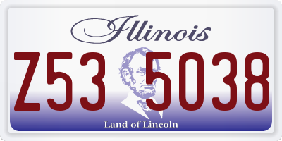 IL license plate Z535038