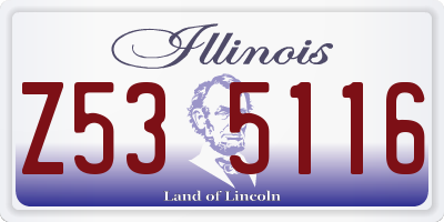 IL license plate Z535116