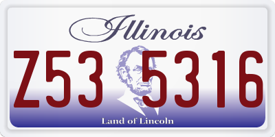 IL license plate Z535316