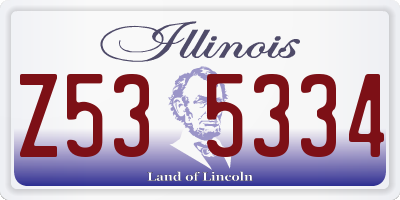 IL license plate Z535334