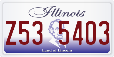IL license plate Z535403