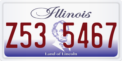 IL license plate Z535467