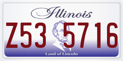 IL license plate Z535716