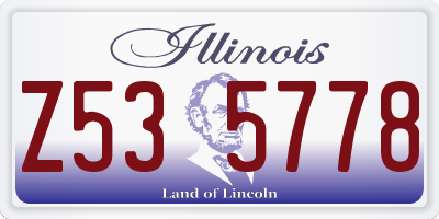 IL license plate Z535778