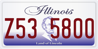 IL license plate Z535800