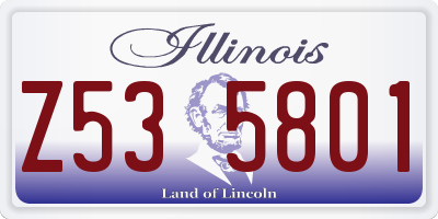 IL license plate Z535801