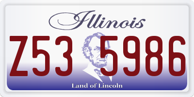 IL license plate Z535986