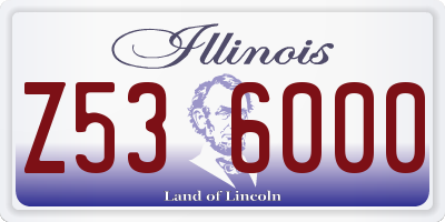 IL license plate Z536000