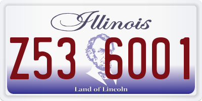 IL license plate Z536001