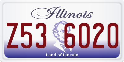IL license plate Z536020