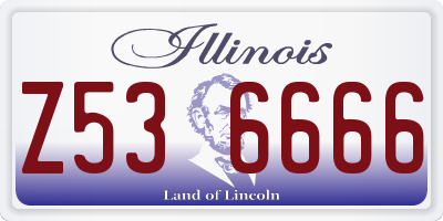 IL license plate Z536666
