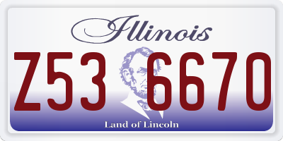 IL license plate Z536670