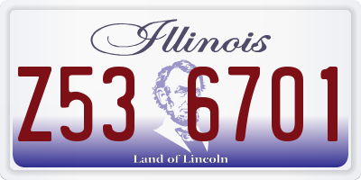 IL license plate Z536701