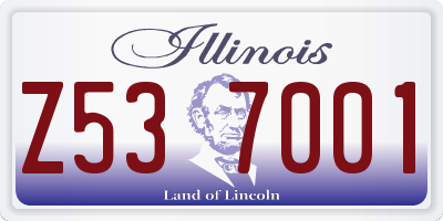 IL license plate Z537001