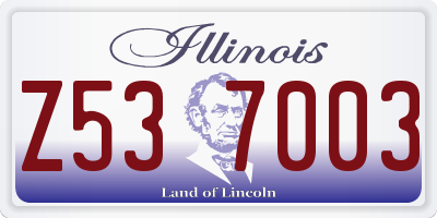 IL license plate Z537003