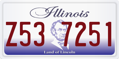 IL license plate Z537251