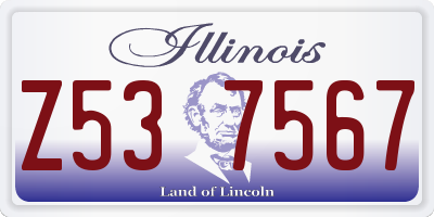 IL license plate Z537567