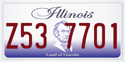 IL license plate Z537701
