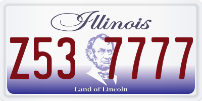 IL license plate Z537777