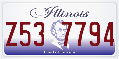 IL license plate Z537794