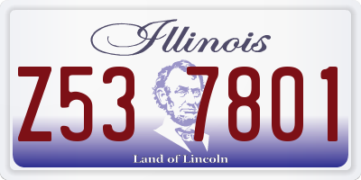 IL license plate Z537801