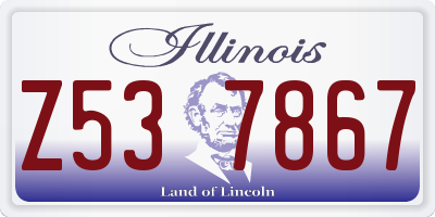 IL license plate Z537867