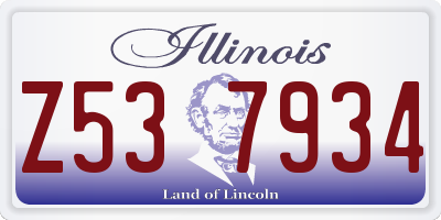 IL license plate Z537934