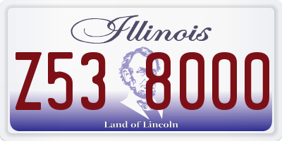 IL license plate Z538000