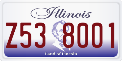 IL license plate Z538001